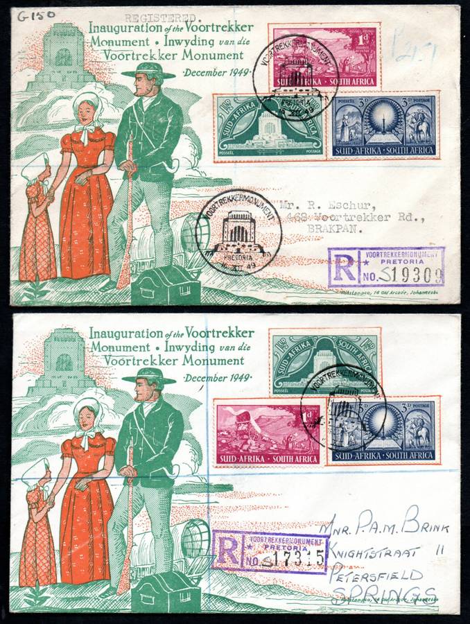 UNION 1949 INAUG OF THE VOORTREKKER MONUMENT SELECTION OF (X22) COVERS. CONDITION ETC AS PER SCANS.