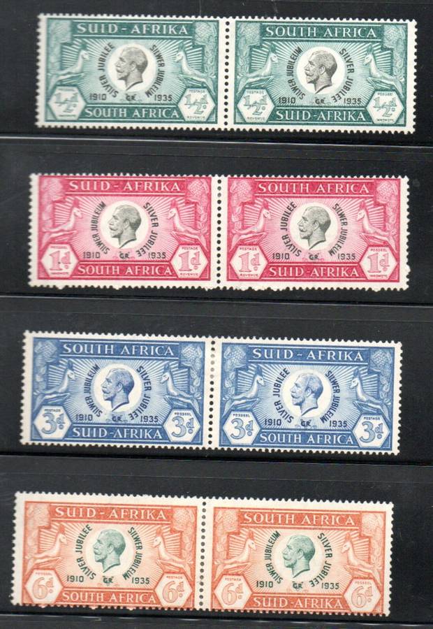 UNION 1935 KGV SILVER JUBILEE MMINT SET OF (X4) PAIRS. SACC64-7. AS PER SCANS. CV R950.