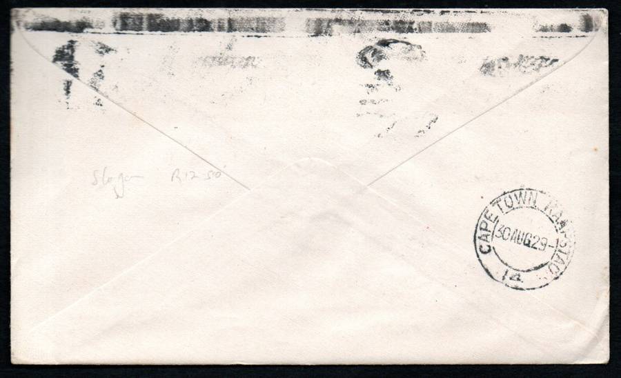 UNION 1929 'PER 1ST FLIGHT' AIRMAIL COVER 'POST EARLY IN THE DAY' SLOGAN CANCEL. TIED AIRMAIL LABEL