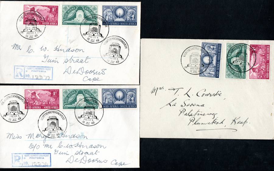 UNION 1949 INAUG OF THE VOORTREKKER MONUMENT SELECTION OF (X20) COVERS. CONDITION ETC AS PER SCANS.