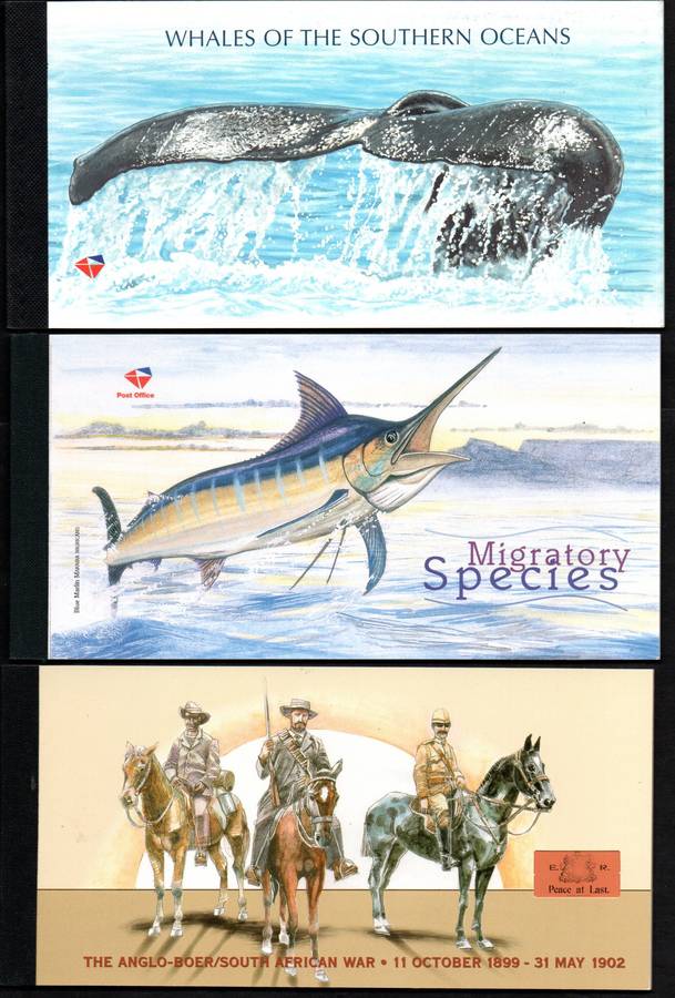 RSA SELECTION OF (X3) SOUVENIR BOOKLETS MINT AND COMPLETE. AS PER SCAN. TOTAL CV R910.