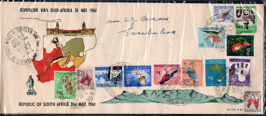 RSA 1961 1ST DEF NEW REPUBLIC (31 MAY 1961) SELECTION OF (X11) FDCs ETC. CONDITION ETC AS PER SCANS.