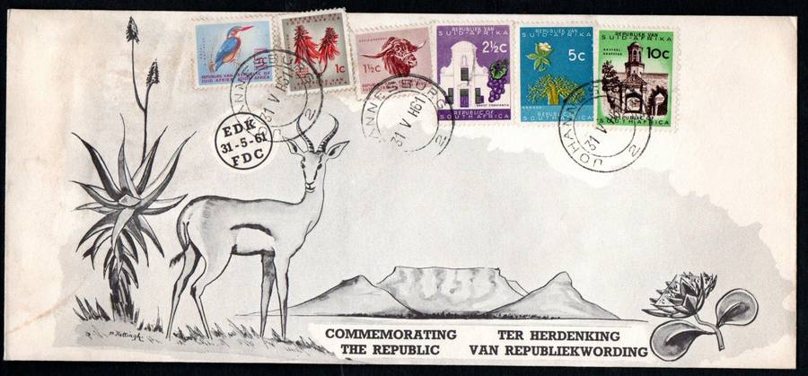 RSA 1961 1ST DEF NEW REPUBLIC (31 MAY 1961) SELECTION OF (X11) FDCs ETC. CONDITION ETC AS PER SCANS.