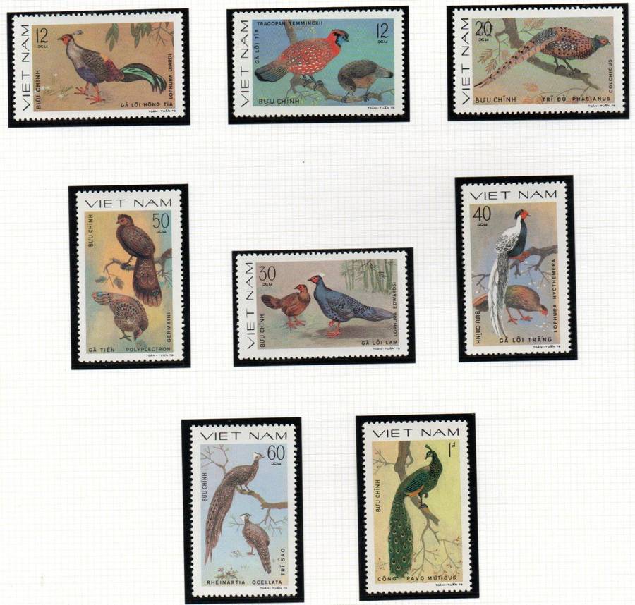 VIETNAM 1979 ORNAMENTAL BIRDS UMM SET OF (X8) SINGLES. SG280/7. LOVELY THEMATIC SET.