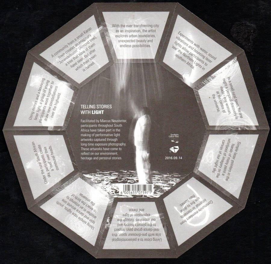 RSA 2016 Telling stories with light self-adhesive sheetlet of (x10) - SACC2290  CV R600.