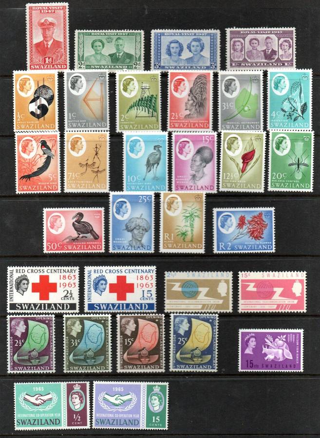 Swaziland 1947/65 selection of umm sets inc 1962 QEII def set of (x16) CC89-104  TOTAL CV R1744.
