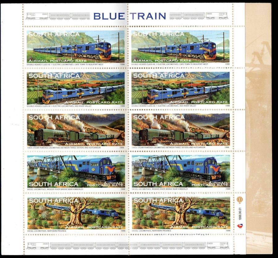 RSA 1998 The Blue Train mint booklet (booklet no 40) - total cv R500 - nice item.
