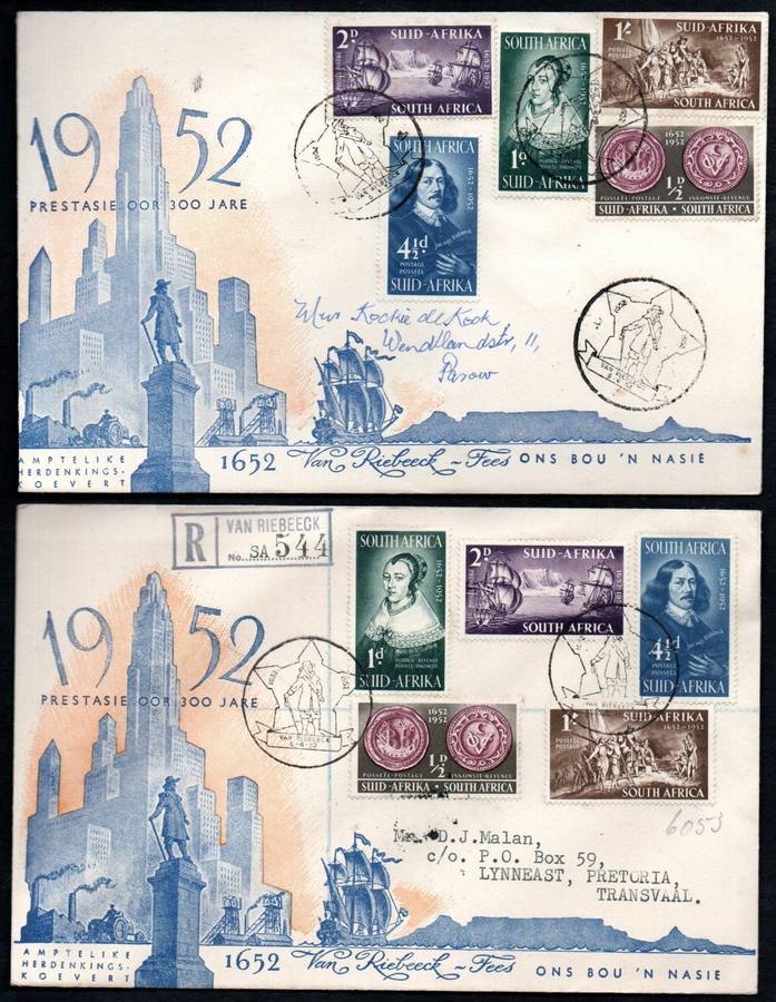 Union 1952 tercentenary of Van Riebeeck selection of (x26) covers - condition etc as per scans.