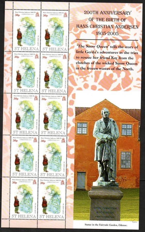 St Helena 2005 200th ann of Hans Christian Andersen set of (x4) sheets of (x10)  SG965-8. CV GBP 57