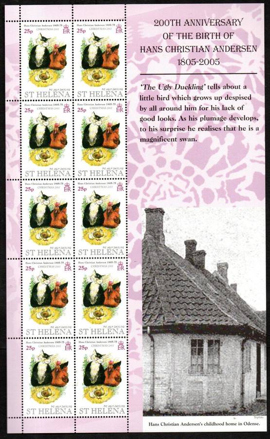 St Helena 2005 200th ann of Hans Christian Andersen set of (x4) sheets of (x10)  SG965-8. CV GBP 57