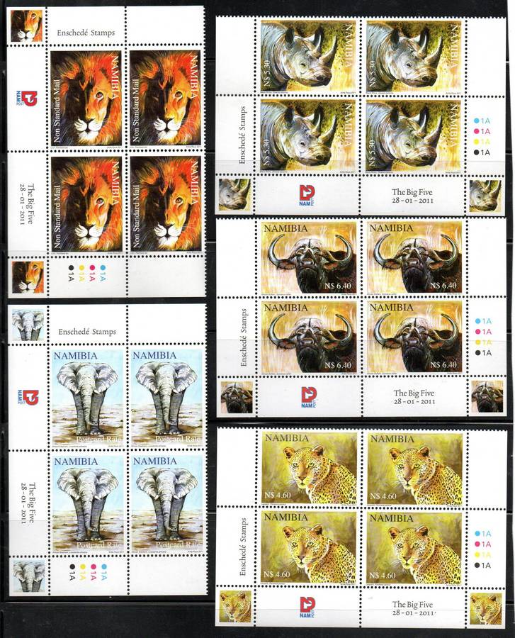 Namibia 2011 The Big Five umm set of (x5) control blocks - SACC712-6  lovely set - CV R480