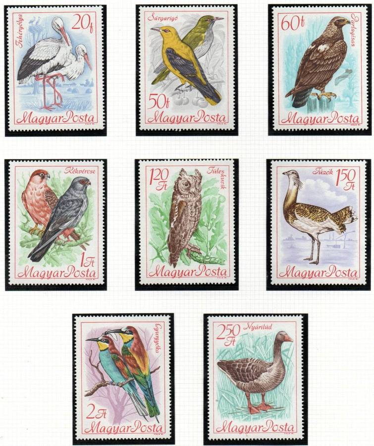 Hungary 1968 Intl Council For Bird Preservation umm set of (x8) singles  SG2346-2353   CV GBP 8+