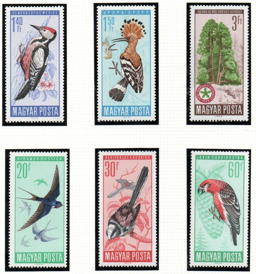 Hungary 1966 Protection of birds umm set of (x6) singles  SG2184-2189  lovely thematic set.