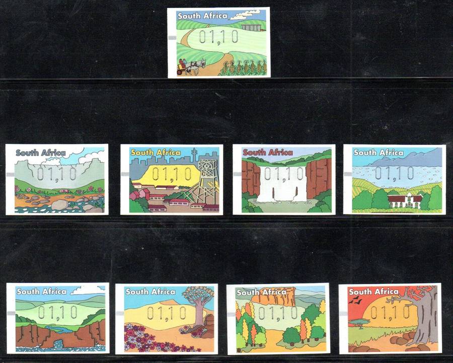 RSA 1998 second series Frama postage labels set of (x9) umm  SACC1147-1155