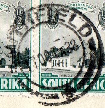 Union 1938 Voortrekker cover - as per scans - Smithfield cancels - 1 of 405.