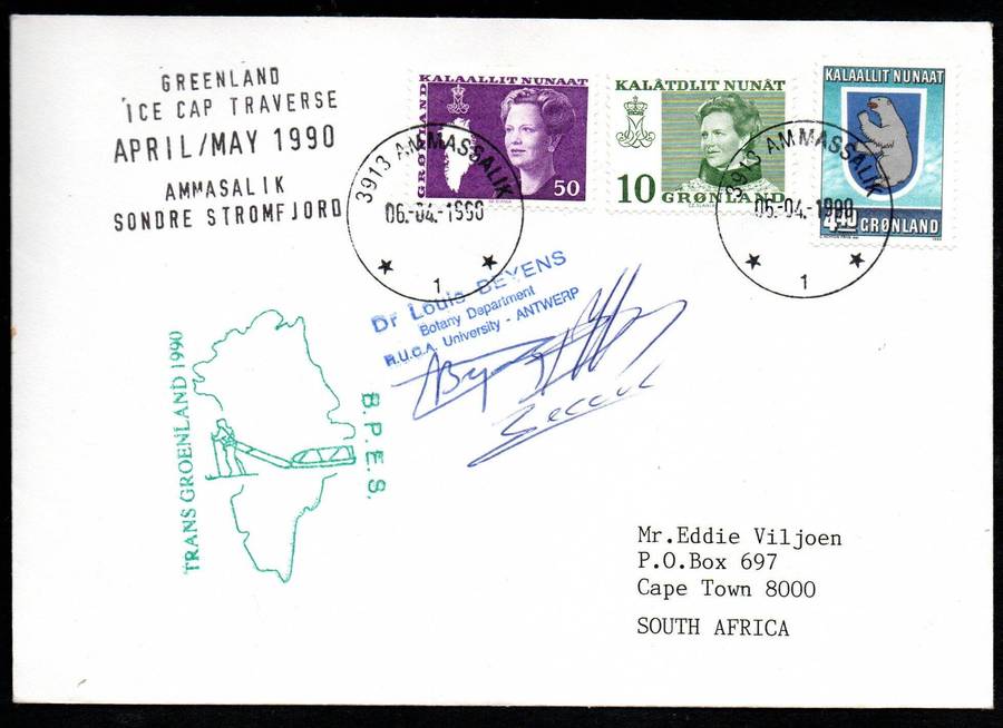 Greenland selection of (x3) expedition covers - all signed - condition etc as per scans.