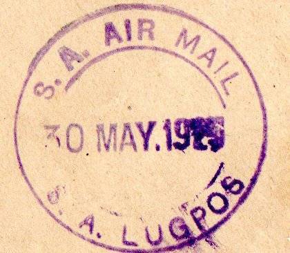 Union 1925 airmail cover dd 30 May 1925 with 1st airmail issue set of (x4) CC25-8 used  CV R1300.