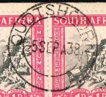 Union 1938 Voortrekker cover - as per scans - Oudtshoorn cancels.