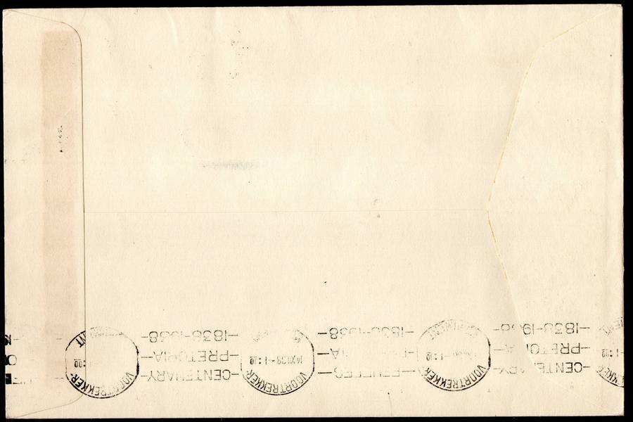 Union 1938 Voortrekker cover - as per scans - Oudtshoorn cancels.