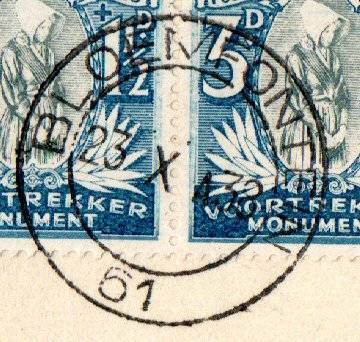 Union 1938 Voortrekker cover - as per scans - Bloemfontein cancels.
