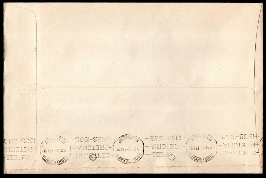 Union 1938 Voortrekker cover - as per scans - Bloemfontein cancels.