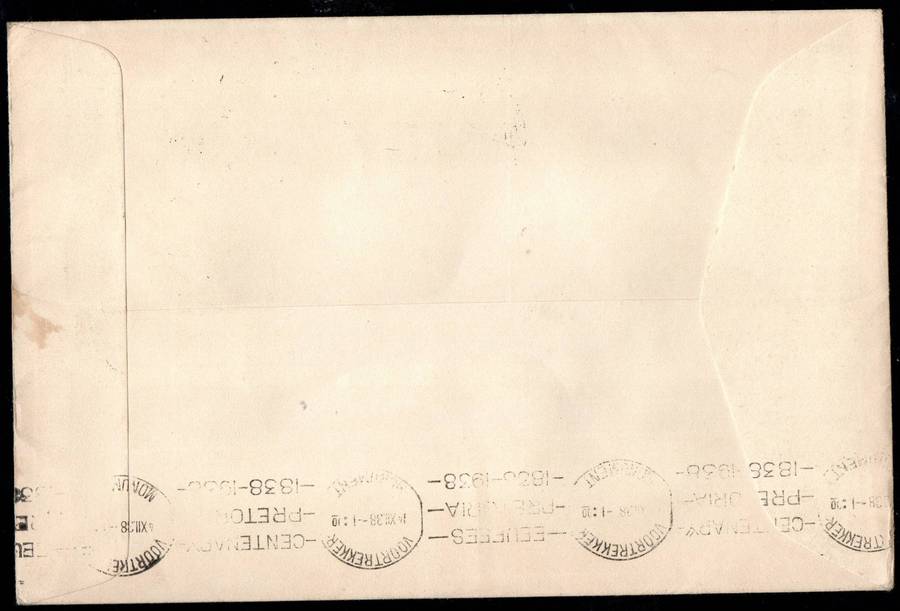 Union 1938 Voortrekker cover - as per scans. Potchefstroom cancels.