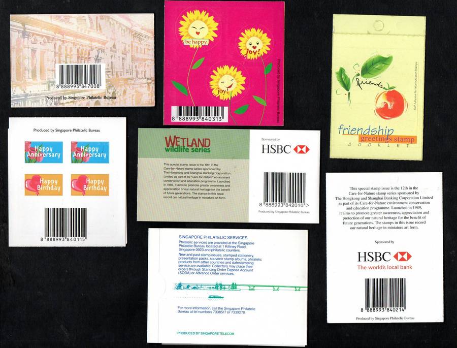 Singapore selection of (x7) mint/self-adhesive booklets  as per scans  good value - nice thematics