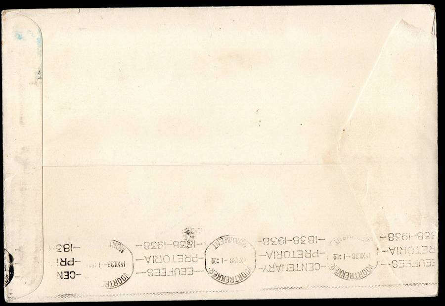 Union 1938 Voortrekker Trek cover - as per scans - Robertson cancels - 1 of 612  dated 16 VIII D38