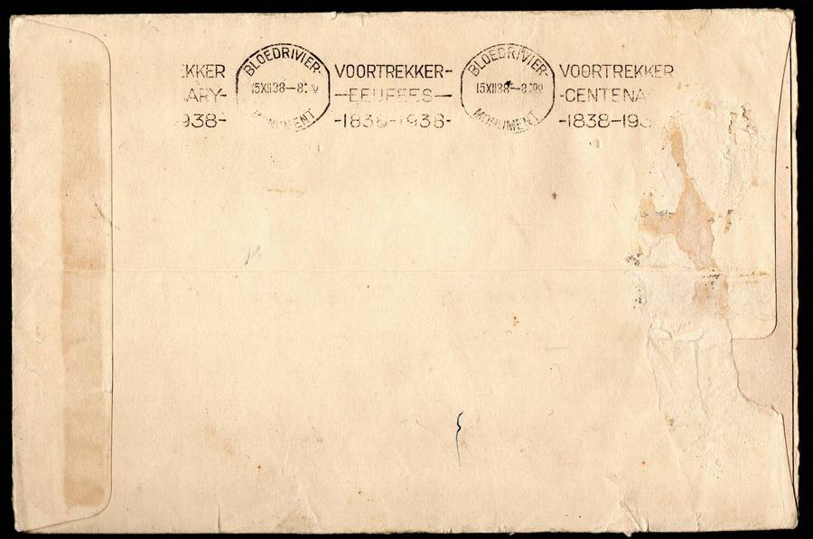 Union 1938 Voortrekker (Blood River Trek) Cover - Scarce Bethlehem Cancels 1 of 279
