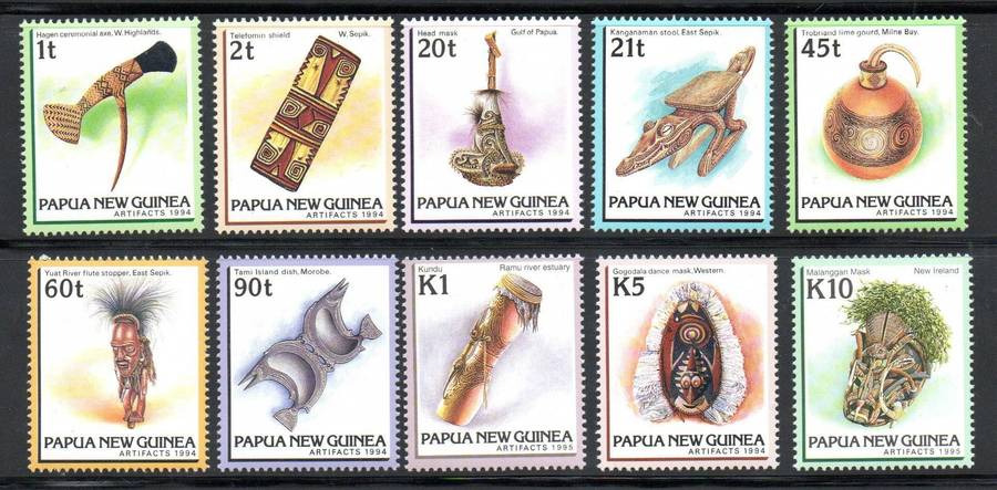 Papua New Guinea 1994 artefacts umm set of (x10)  SG710-24  CV GBP 13+ - lovely set.