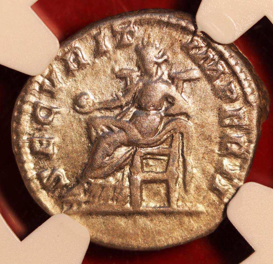 AR Denarius, NGC Certified XF Geta Roman Silver coin