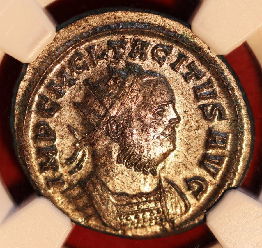 BI Antoninianus NGC Certified MS Tacitus Roman coin Silvering