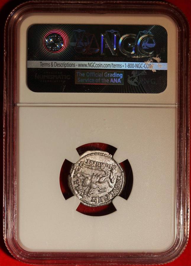 Caracalla AR Silver denarius IN CARTH NGC AU Roman coin