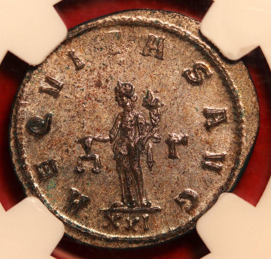 BI Antoninianus NGC Certified MS Tacitus Roman coin Silvering