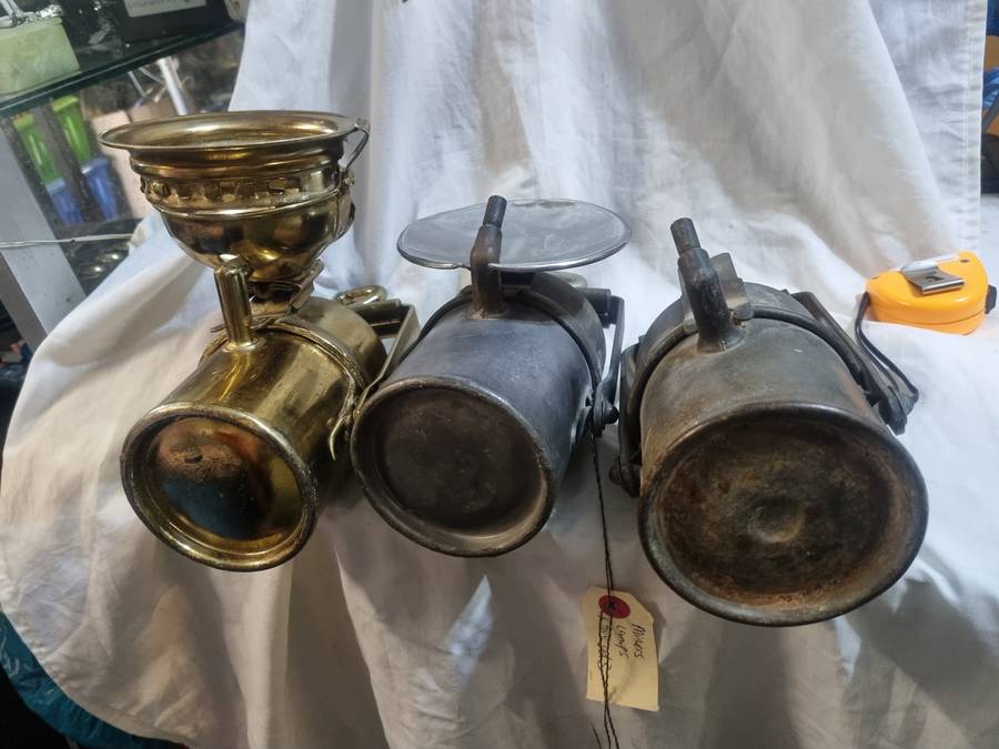 3 miners carbide lamps