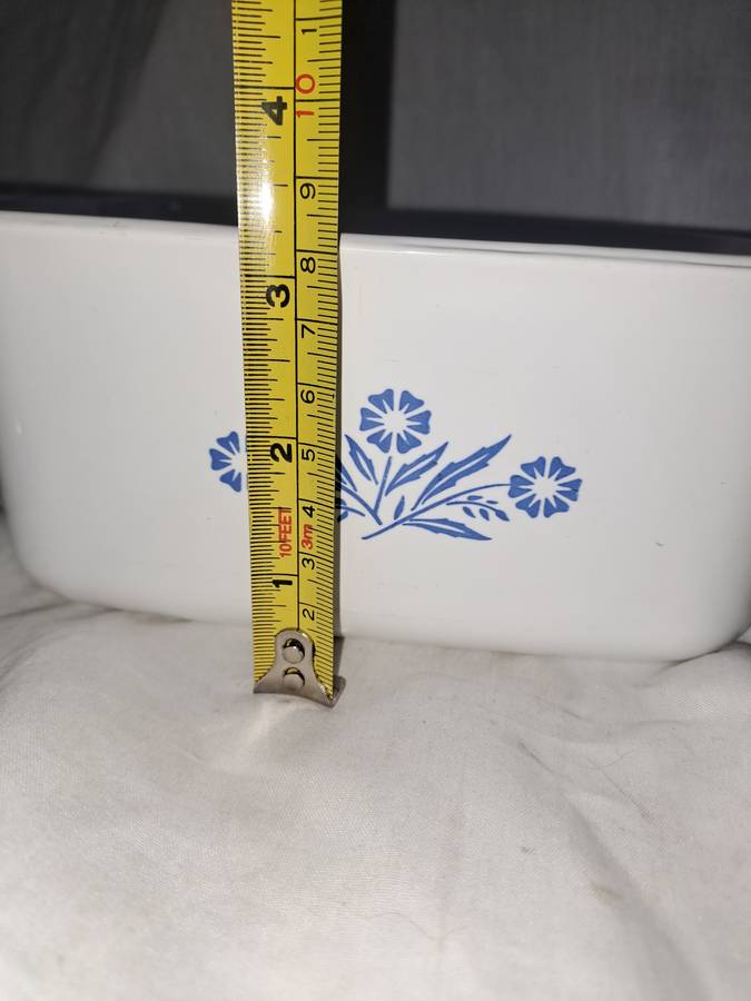 Blue and white corn flower corning ware