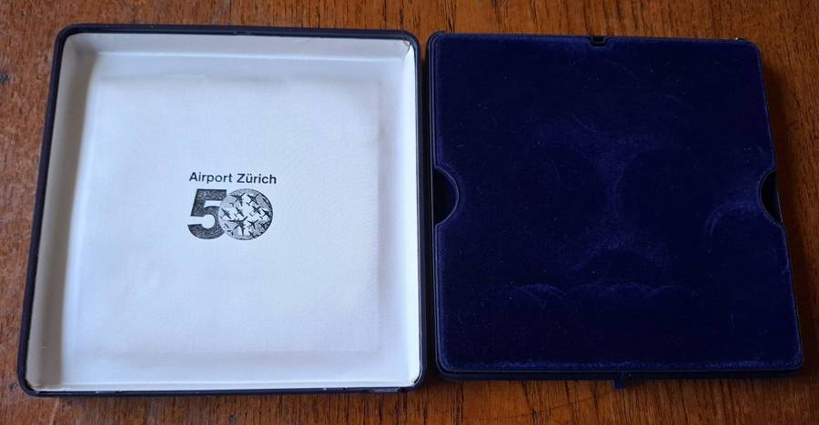 Set of 8 medallions commemorating 50 years of Zurich airport