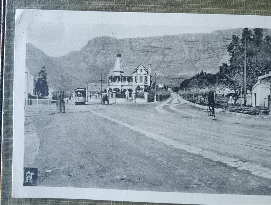 Large card by G Budricks' Adderley Art Gallery Cape Town of Orange Street early 1900s