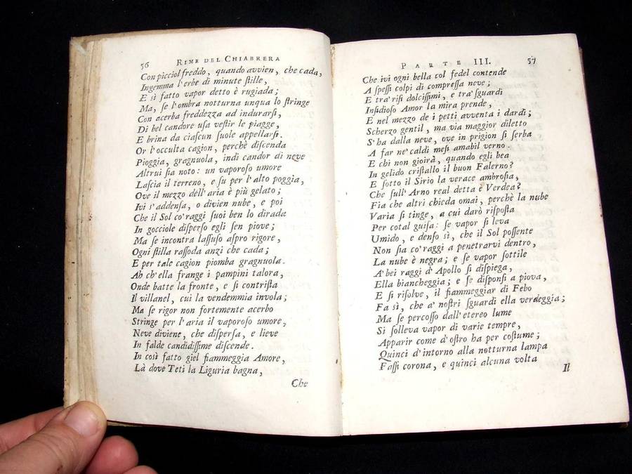 Opera of Tomo Terzo Chaiabrera & Poetical works of Giacomo Soranzo