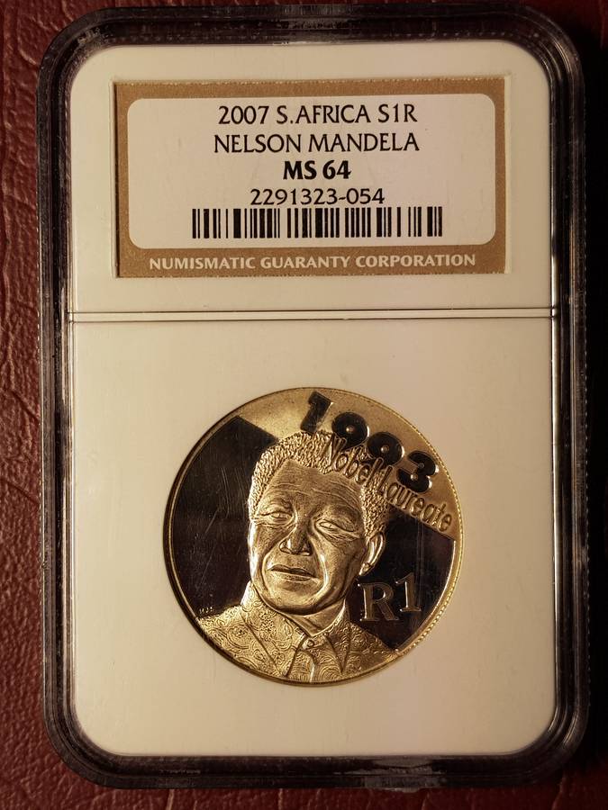 MS 64 RSA 2007 Silver R1 Nelson Mandela - NGC Graded