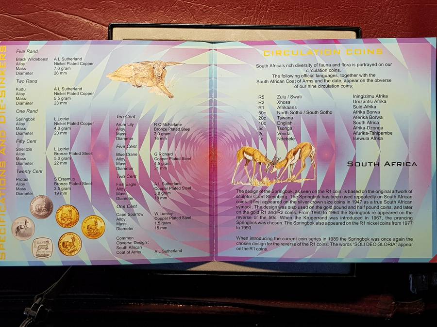 2000 RSA Proof Coin Set Old Coat Of Arms Capsuled In Original SAM Box