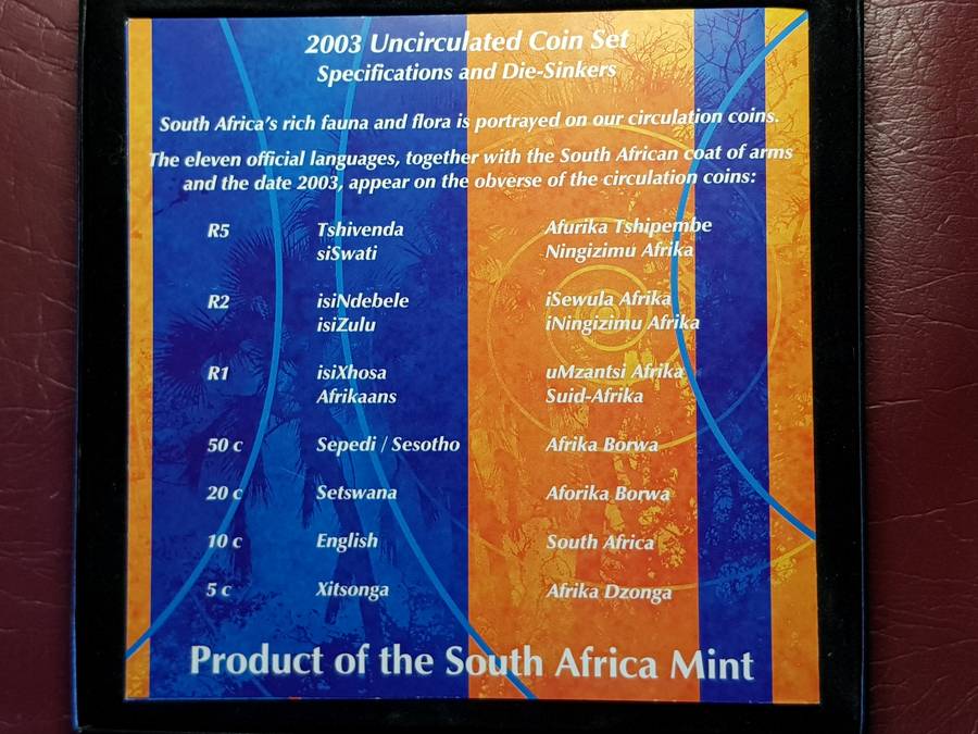 2003 RSA Proof Coin Set Capsuled In Original SAM Box