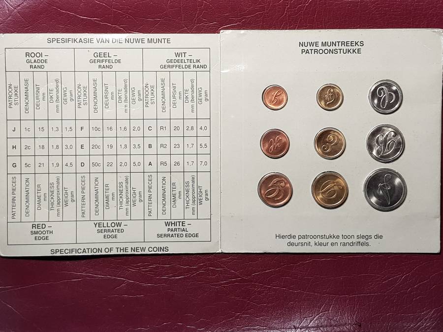 RSA Mint New Coins Series 1989 Pattern Pieces In Original Folder