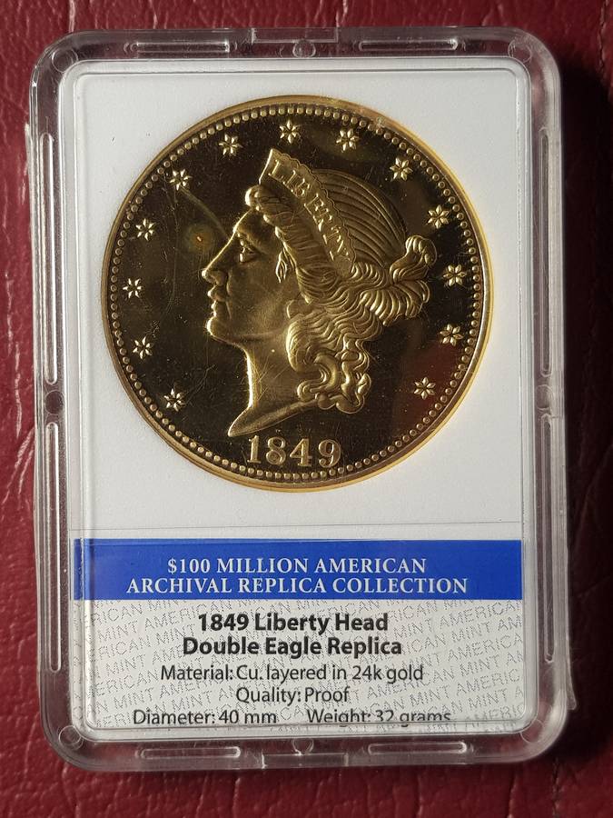 1849 USA Liberty Head Double Eagle Replica Proof Capsuled