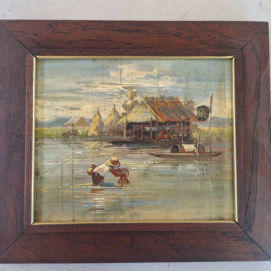 Original oil painting by J C Naris South African artist size 43 cm x 37 cm