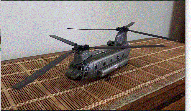 Chinook CH 47 US Army  Helicopter  New Ray D/Cast Model  Big for Scale 1/60 New D/ Box    Reduced