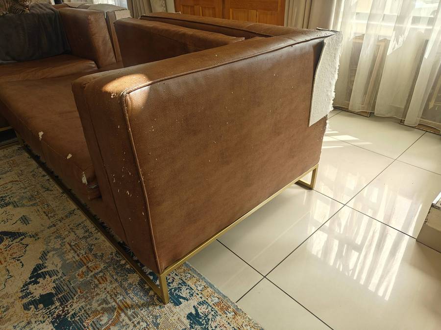 Bradley L-Shaped sofa suite Rosegold frames