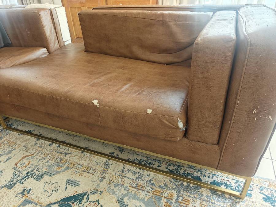 Bradley L-Shaped sofa suite Rosegold frames