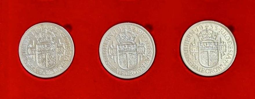 Variety of Collectable S. Rhodesia Silver Half-crowns (32, 34, 35) - BID PER COIN