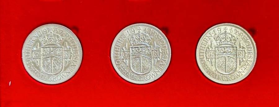 Variety of Collectable S. Rhodesia Silver Half-crowns (37, 41, 42) - BID PER COIN